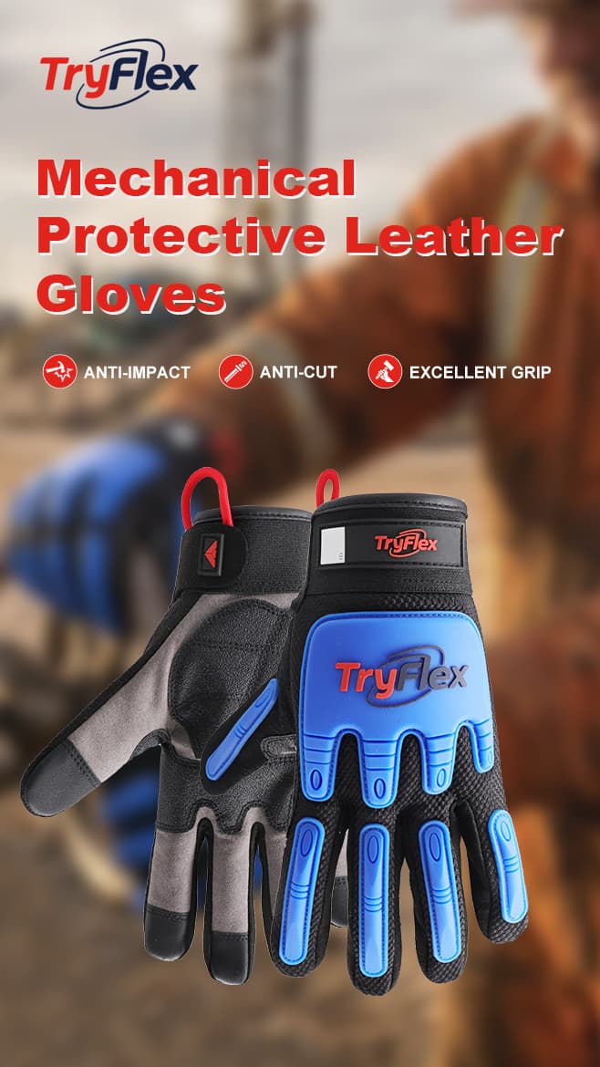 TryFlex Mechanical Glove TRG400 – Cut Resistant Impact Work Gloves with Touchscreen Compatibility
