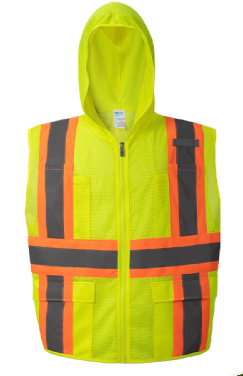 High Visibility UV Protected Hoodie Vest Class 2 Yellow – PR704 Safety Vest
