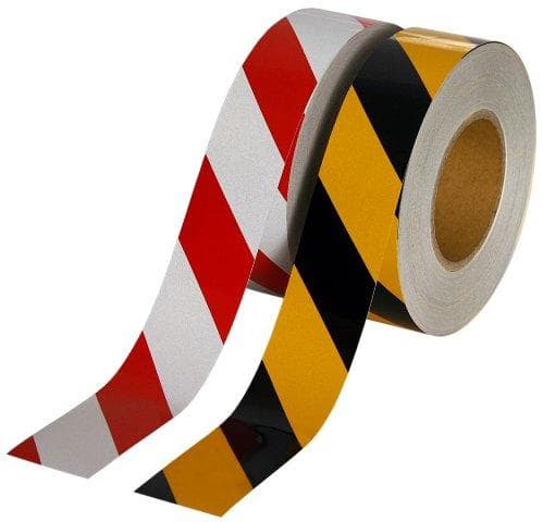 Reflective Hazard Warning Tape, Red/White