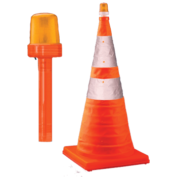 28″ Collapsible Traffic Cone & Optional Light