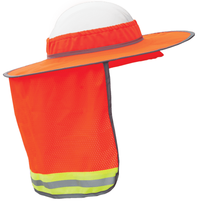 Hi-Vis Full Brim Hard Hat Neck Sun Shield — view 1