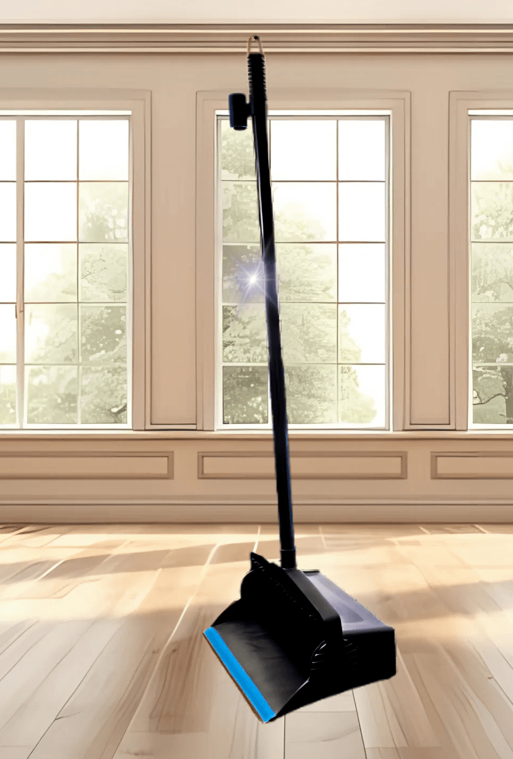 Magnolia Brush #16 Plastic Lobby Dust Pan with Long Handle & Broom Clip