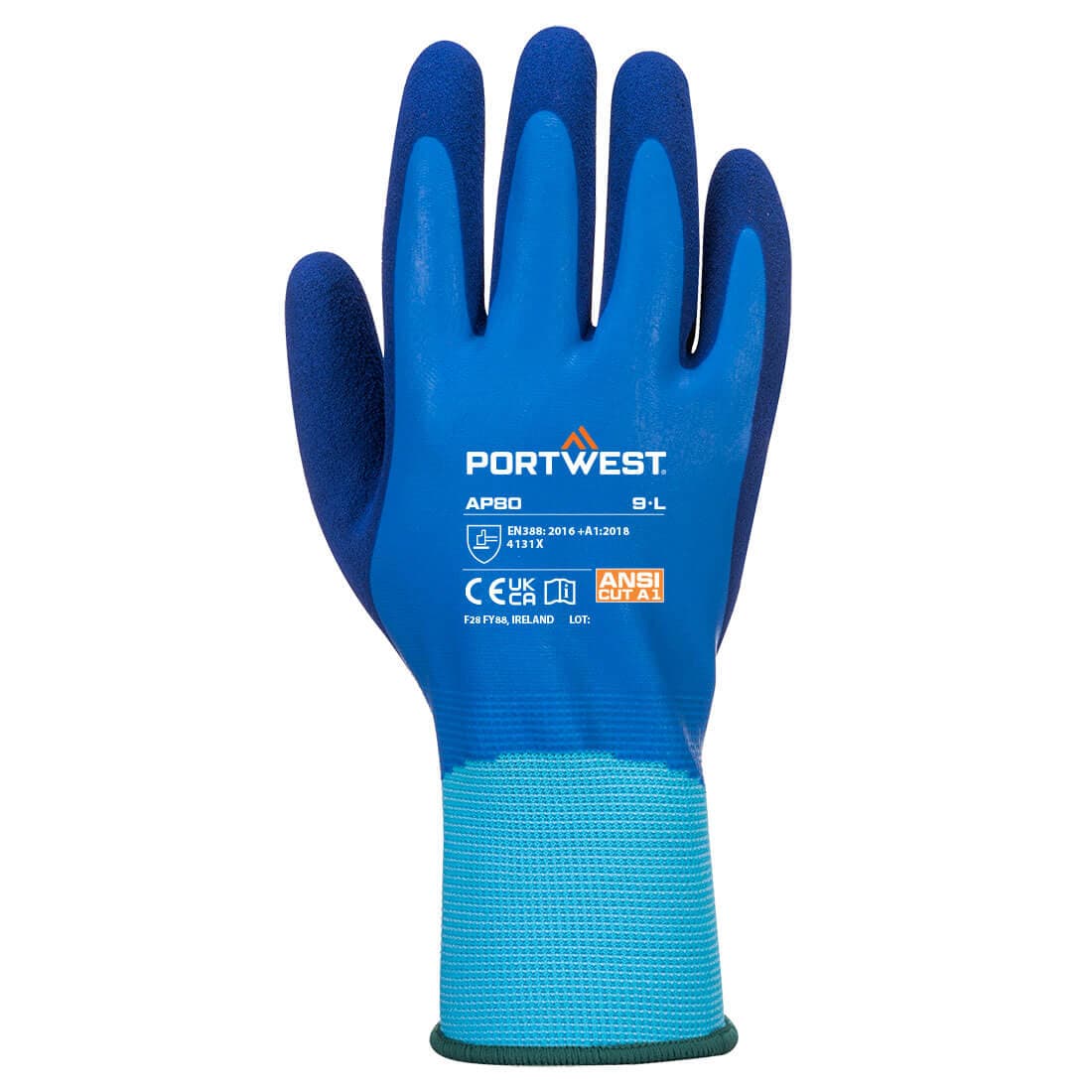 AP80 - Grip 13 Latex Foam Aqua Glove — view 2