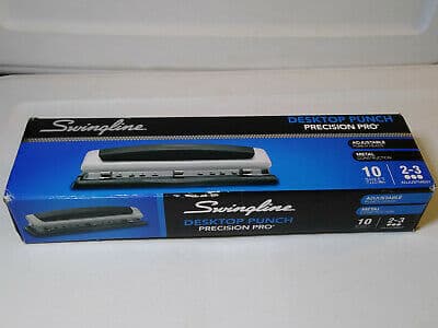 Swingline Precision Pro Desktop Punch, 2-3 Holes, 10 Sheets